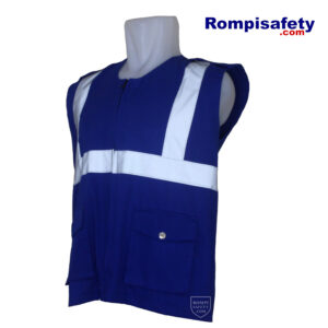 Jual Rompi Safety Drill Biru Benhur Dua Kantong-2