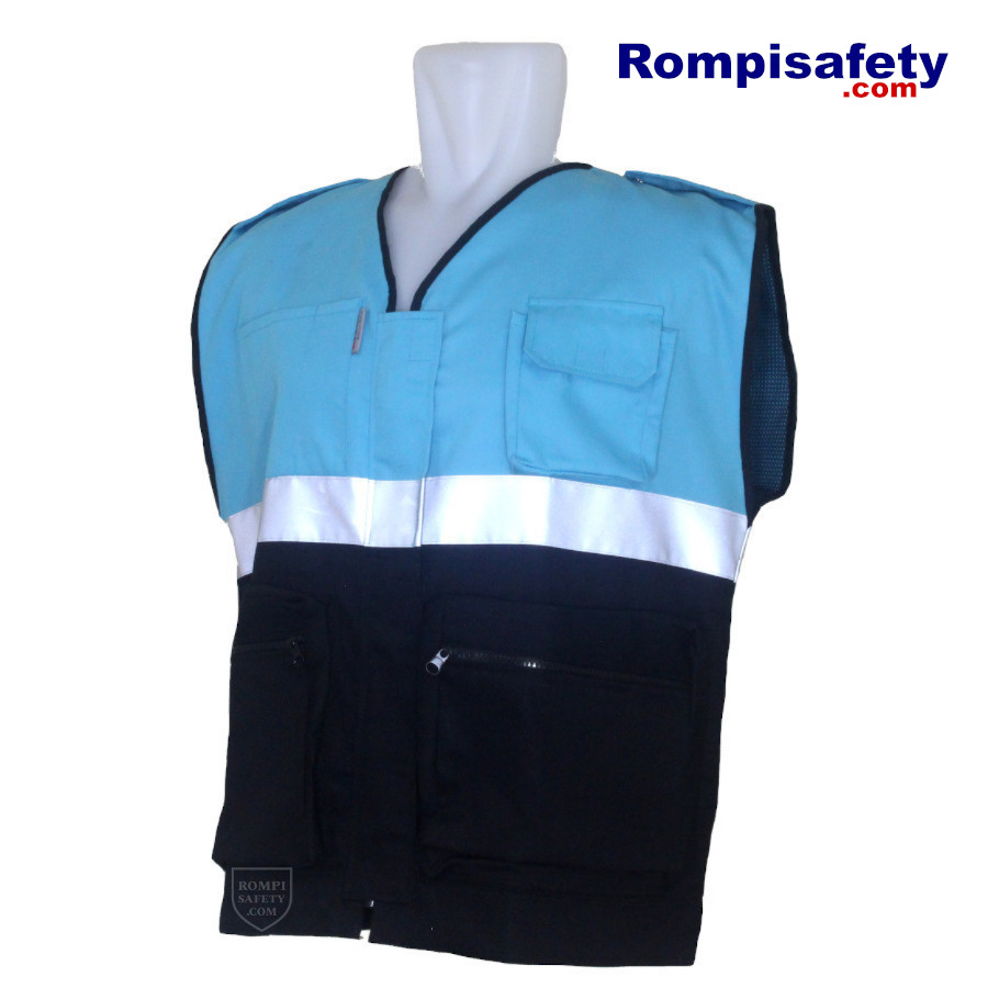 Jual Rompi Safety Drill Biru Hitam-2 Jual Rompi Safety Drill Biru Hitam-2