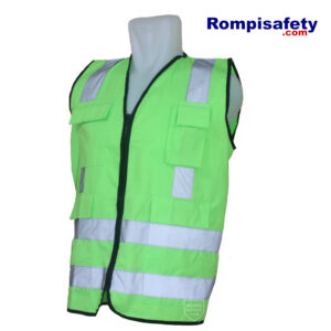 Jual Rompi Safety Drill Hijau Terang Empat Kantong-2