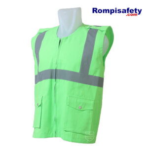 Jual Rompi Safety Drill Hijau Terang Dua Kantong-2