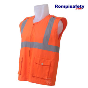 Jual Rompi Safety Drill Oranye Dua Kantong-2