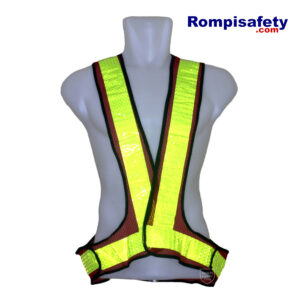 Jual Rompi Safety Jaring V Merah Pita Reflektif Hijau Kekuningan Lime